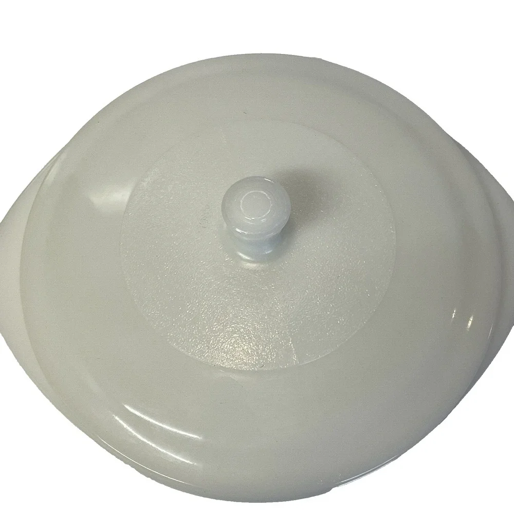 Glasbake White Milk Glass Covered Casserole Dish Metal Carry Basket USA‎ Japan